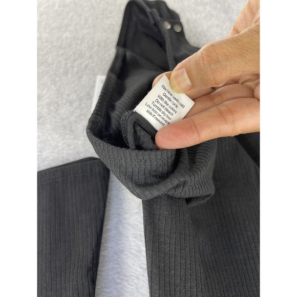 NY Collection Women's Bodysuit Ribbed 3/4 Sleeve Solid Black Medium - Picture 3 of 13